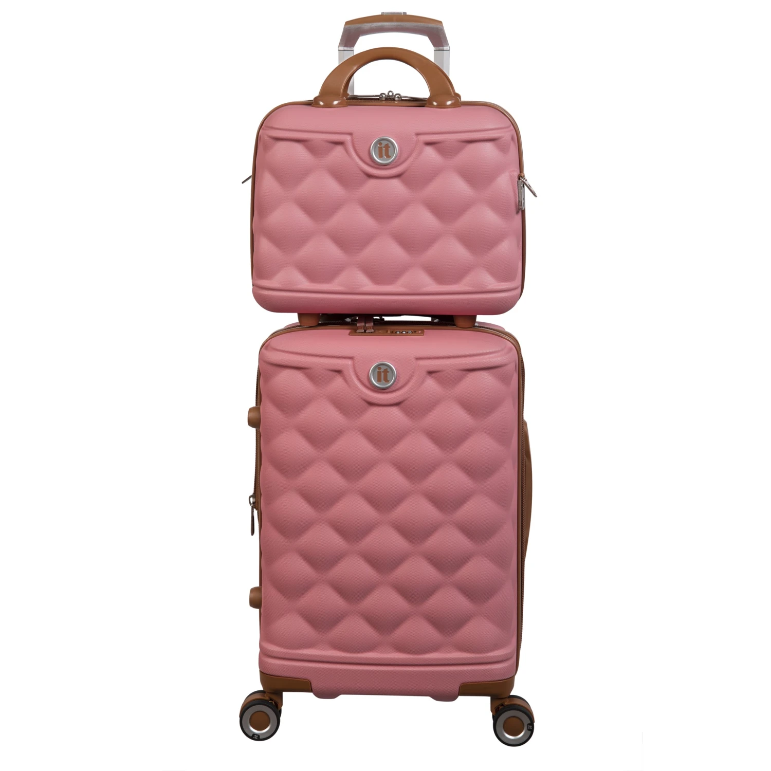 Indulging - 4pc Set (Flamingo Pink) IT Luggage Indulging - 4pc Set (Flamingo Pink) -Travel Storage Store 32964 UK16 3039 08 16 3039 15FlamingoPinkSSFrontpanel18.5 13.7in