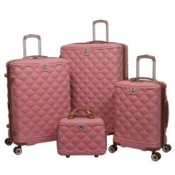 IT Luggage Indulging - 4pc Set (Flamingo Pink) 4 IT Luggage Indulging - 4pc Set (Flamingo Pink) -Travel Storage Store 32964 UK16 3039 08 16 3039 15FlamingoPinkSSFrontpanelset1