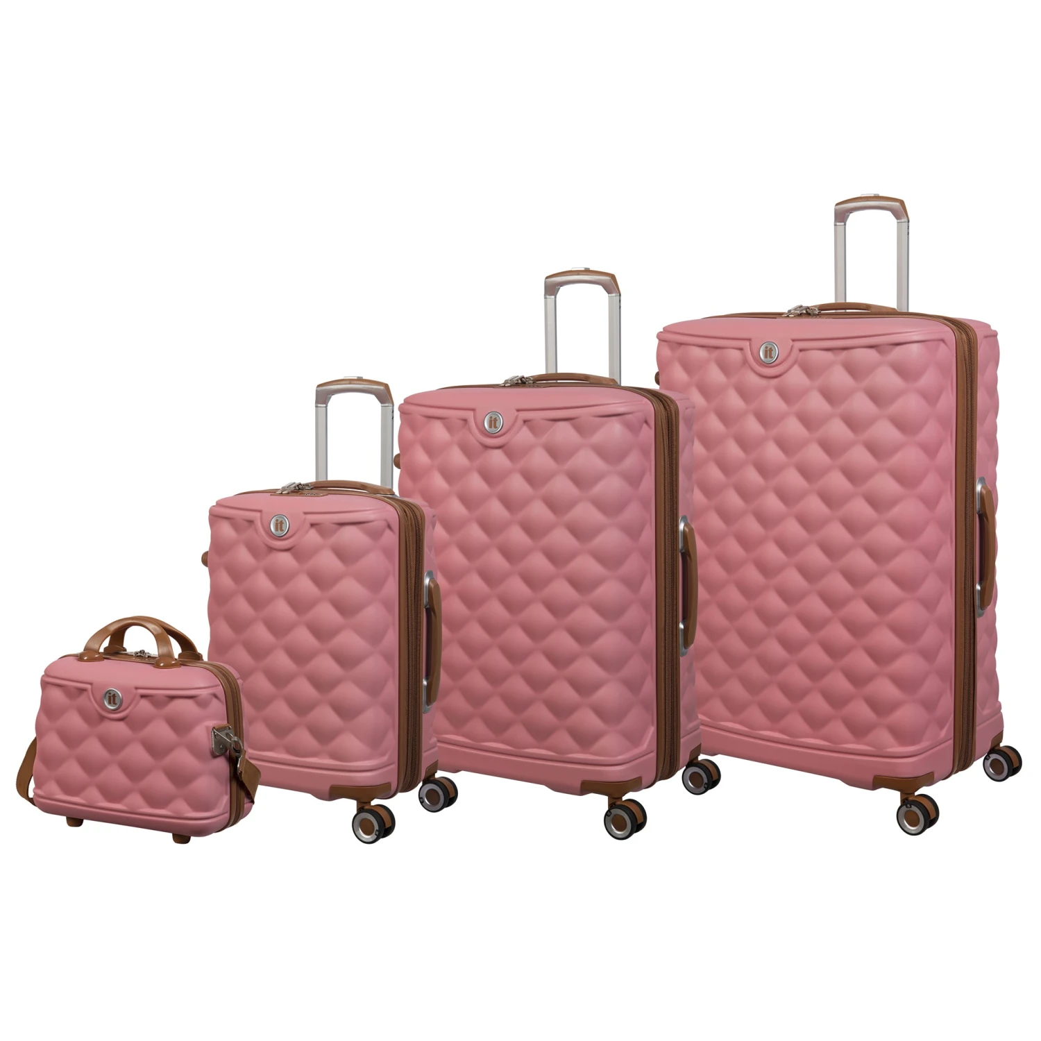 Indulging - 4pc Set (Flamingo Pink) IT Luggage Indulging - 4pc Set (Flamingo Pink) -Travel Storage Store 32964 UK16 3039 08 16 3039 15FlamingoPinkSSFrontpanelset2