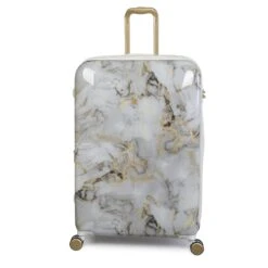 IT Luggage Sheen - 4pc Set (Gold Greyscale Marble) -Travel Storage Store 32980 UK16 2269B08GoldgreyscalemarbleSSFrontpaneldirect29in