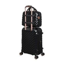 IT Luggage Glitzy - 5pc Set (Black) -Travel Storage Store 33109 UK16 2888A08 16 2888A15BlackSSBackpanel