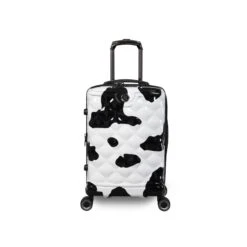 IT Luggage Indulging - 4pc Set (Moo Cow Print) -Travel Storage Store 33198 UK16 3039A08Moocowblack whiterepeatprintSSFrontpaneldirectly18.5in