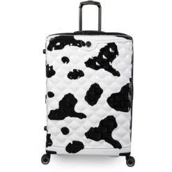 IT Luggage Indulging - 4pc Set (Moo Cow Print) -Travel Storage Store 33198 UK16 3039A08Moocowblack whiterepeatprintSSFrontpaneldirectly29in