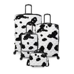 IT Luggage Indulging II - Cabin With Pocket (Moo Cow Print) -Travel Storage Store 33198 UK16 3039A08Moocowblack whiterepeatprintSSFrontpaneldirectlyset4 be10f96b 2812 403c 82ad b118fc10a7c0