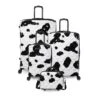 IT Luggage Indulging - 4pc Set (Moo Cow Print) -Travel Storage Store 33198 UK16 3039A08Moocowblack whiterepeatprintSSFrontpaneldirectlyset6