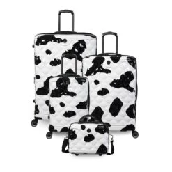 IT Luggage Indulging - Vanity Case (Moo Cow Print) -Travel Storage Store 33198 UK16 3039A08Moocowblack whiterepeatprintSSFrontpaneldirectlyset6 17600e32 4983 4b6e afd1 37bcf8bfe2f4