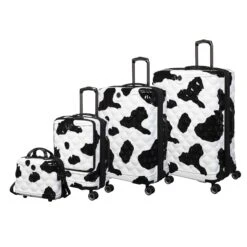 IT Luggage Indulging II - Cabin With Pocket (Moo Cow Print) -Travel Storage Store 33198 UK16 3039A08Moocowblack whiterepeatprintSSFrontpanelset3 a389b72d 7bf7 41af 96dd 4692bde3721e