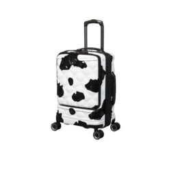IT Luggage Indulging II - Cabin With Pocket (Moo Cow Print) -Travel Storage Store 33199 UK16 3039A08Moocowblack whiterepeatprintSSFrontpanel18.5inwithpocket ad1dcf1a 7ace 49a3 ad8a 1694c67439fc