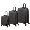 IT Luggage Lineal - 3pc Set (Dark Grey) -Travel Storage Store 61328 US16 2631 08DarkgreyS074SSFrontpanel