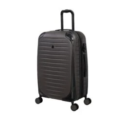 IT Luggage Lineal - 3pc Set (Dark Grey) -Travel Storage Store 61328 US16 2631 08DarkgreyS074SSFrontpanel25in b49d829a 8bec 46ec 81b5 24f52eea239a