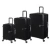 IT Luggage Helixian - 3pc Set (Black) -Travel Storage Store 61334 US16 2842 08BlackS001SSFrontpanel