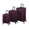 IT Luggage Lustrous - 3pc Set (Aubergine) -Travel Storage Store 61362 US12 2194 08AubergineS025SSFrontpanelB