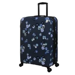 IT Luggage Sheen - 2pc Set (Pansies Floral Blue Depths) -Travel Storage Store 61665 US16 2269C08PansiesfloralbluedepthsP723SSFrontpanel27in
