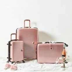 IT Luggage Helixian - 3pc Set (Metallic Rose Gold) -Travel Storage Store 9 edc9ceca 0f84 49ed 8f48 63e60f3f7e3a