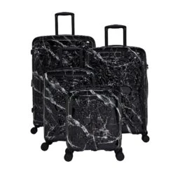 IT Luggage Candy Calavera - 4pc Set (Black Marble) -Travel Storage Store CandyCalavera16 2918AGroupB