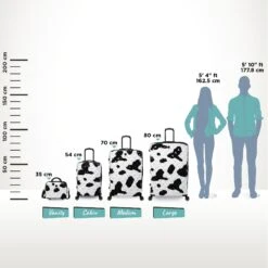 IT Luggage Indulging - 4pc Set (Moo Cow Print) -Travel Storage Store Indulging Moo Relative Size 4672c5c3 239c 4f21 b10b 8210764fec90