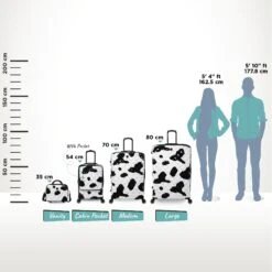 IT Luggage Indulging II - Cabin With Pocket (Moo Cow Print) -Travel Storage Store Indulging Moo Relative Size pocket