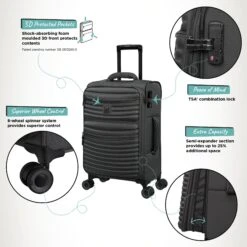 IT Luggage Precursor - Cabin (Charcoal) -Travel Storage Store Precursor Cabin Charcoal Infographic
