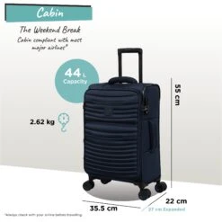 IT Luggage Precursor - Cabin (Dress Blues) -Travel Storage Store Precursor Cabin blue dims weights