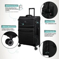 IT Luggage Precursor - Medium Plus (Black) -Travel Storage Store Precursor Med Black Infographic