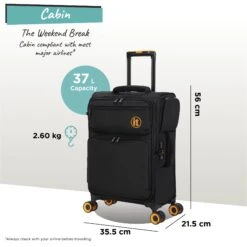 Simultaneous - Cabin (Black) -Travel Storage Store Simultaneous Cabin Blk dims weights