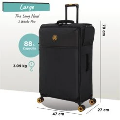 Simultaneous - Large (Black) -Travel Storage Store Simultaneous Large Blk dims weights