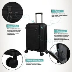 IT Luggage Spontaneous II - Cabin With Pocket (Black) -Travel Storage Store Spontaneous Cabin Pocket Blk Infographic a9b254cb 57e1 43a7 b701 2985dd57d75c