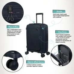 IT Luggage Spontaneous II - Cabin With Pocket (Blueberry) -Travel Storage Store Spontaneous Cabin Pocket Blueberry Infographic a0d62143 0fd6 4bed b2fa 7a2c5911464b