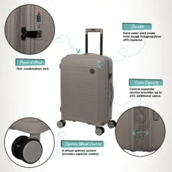 IT Luggage Spontaneous - Cabin (Feather Grey) 4 IT Luggage Spontaneous - Cabin (Feather Grey) -Travel Storage Store Spontaneous Cabin Feather Infographic
