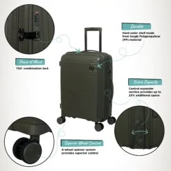 IT Luggage Spontaneous - Cabin (Olive Night) -Travel Storage Store Spontaneous Cabin Olive Infographic