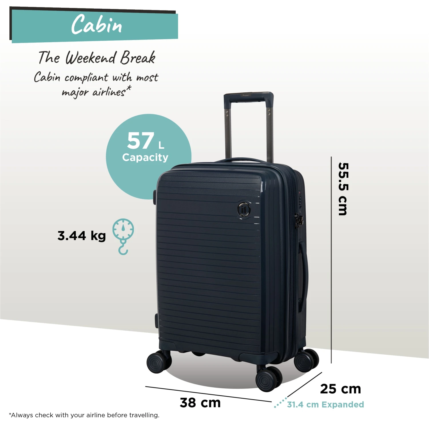 Spontaneous - Cabin (Blueberry) IT Luggage Spontaneous - Cabin (Blueberry) -Travel Storage Store Spontaneous Cabin blueberry dims weights