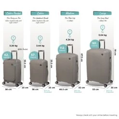 IT Luggage Spontaneous - Large (Feather Grey) -Travel Storage Store Spontaneous Full set Feather dims weights