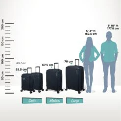 IT Luggage Spontaneous - Large (Blueberry) -Travel Storage Store Spontaneous Full set blueberry Relative Size