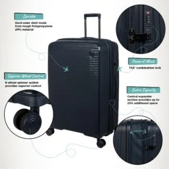 IT Luggage Spontaneous - Medium Plus (Blueberry) -Travel Storage Store Spontaneous Large Blueberry Infographic ffc321aa ac5a 4282 a8ff da869371d5bc
