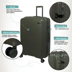 IT Luggage Spontaneous - Medium Plus (Olive Night) 3 IT Luggage Spontaneous - Medium Plus (Olive Night) -Travel Storage Store Spontaneous Large Olive Infographic dc45d77c 2544 40cd b083 873421472490