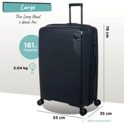 IT Luggage Spontaneous - Large (Blueberry) -Travel Storage Store Spontaneous Large blueberry dims weights