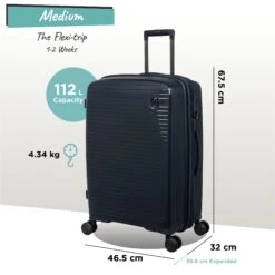 IT Luggage Spontaneous - Medium Plus (Blueberry) -Travel Storage Store Spontaneous Med blueberry dims weights