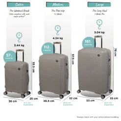 IT Luggage Spontaneous - 3pc Set (Feather Grey) -Travel Storage Store Spontaneous Set Feather dims weights