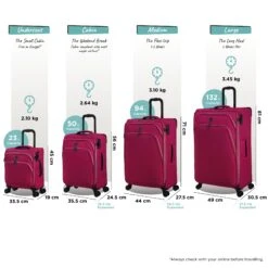 IT Luggage Trinary - Medium (Viva Magenta) -Travel Storage Store Trinary set magenta dims weights 85ad76ac 0b59 429e a6ad 150326a01bce